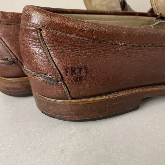 VTG Frye Brown Leather Penny Loafers Dress Shoes Men Sz 8.5 M Preppy Heritage main image 10